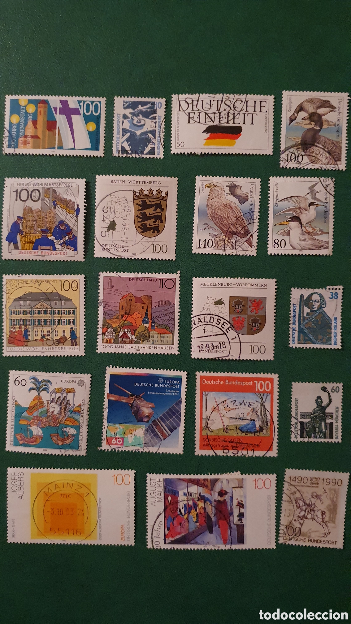 Francobolli: Bonitos sellos Alemania a&ntilde;os 90