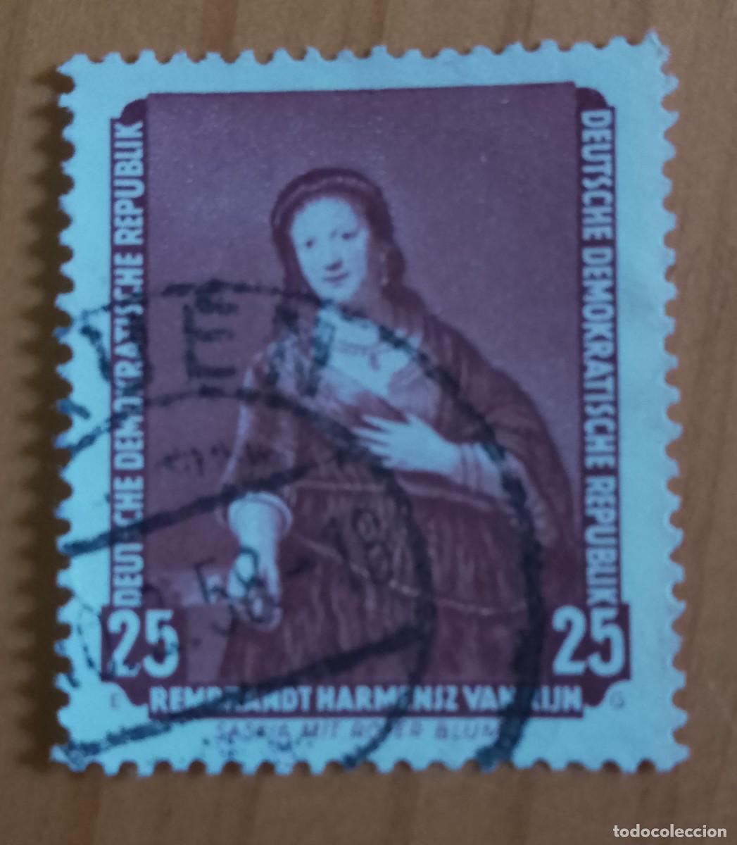 Sellos: ALEMANIA DEMOCR&Aacute;TICA DDR, RDA - V/F 25 - PINTURAS MUSEO DRESDE, ARTE, CUADROS, REMBRANDT