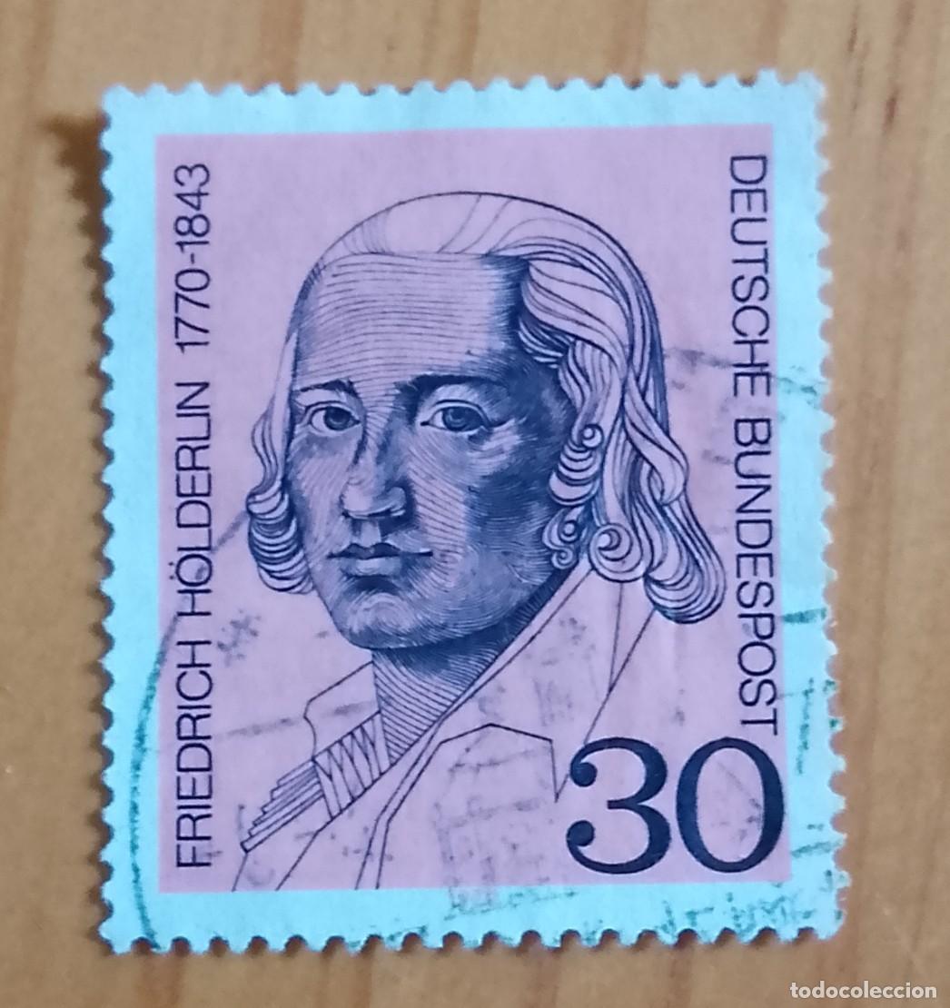 Sellos: ALEMANIA - V/F 30 - A&Ntilde;O 1970 - POETA: FRIEDRICH HOLDERLIN