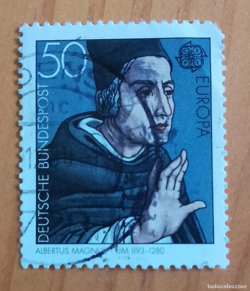 Sellos: ALEMANIA - V/F 50 - EUROPA, CEPT, ALBERTUS MAGNUS - YV 893, MI 1049