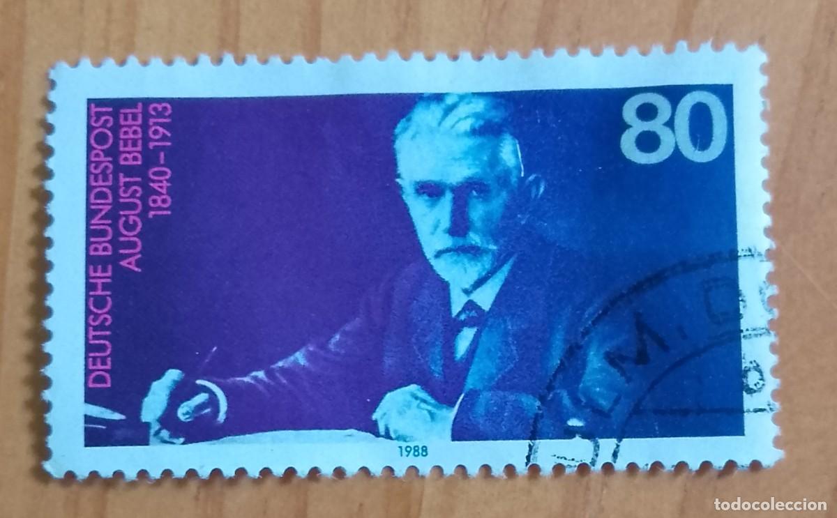 Sellos: ALEMANIA - V/F 80 - A&Ntilde;O 1988 - 75&ordm; ANIVERSARIO NACIMIENTO DE AUGUST BEBEL 1840.1913