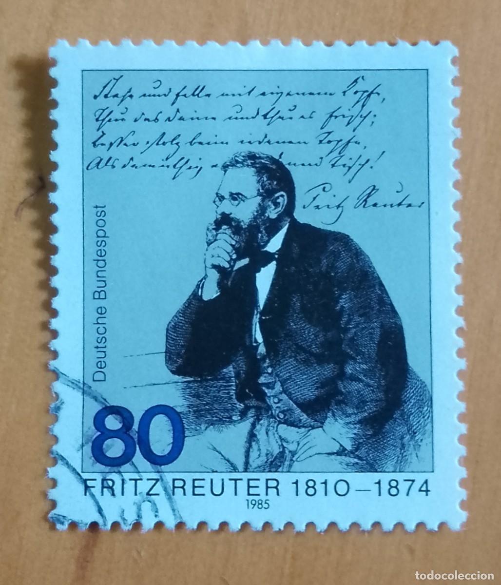 Sellos: ALEMANIA - V/F 80 - A&Ntilde;O 1985 - ANIVERSARIO NACIMIENTO DE FRITZ REUTER - YV 1095