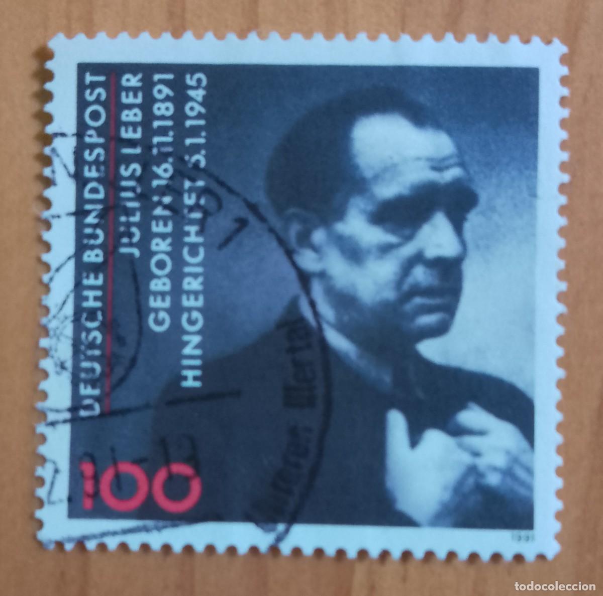 Sellos: ALEMANIA - V/F 100 - A&Ntilde;O 1991 - CENTENARIO DEL NACIMIENTO DEL POL&Iacute;TICO: JULIUS LEBER 1891.1945
