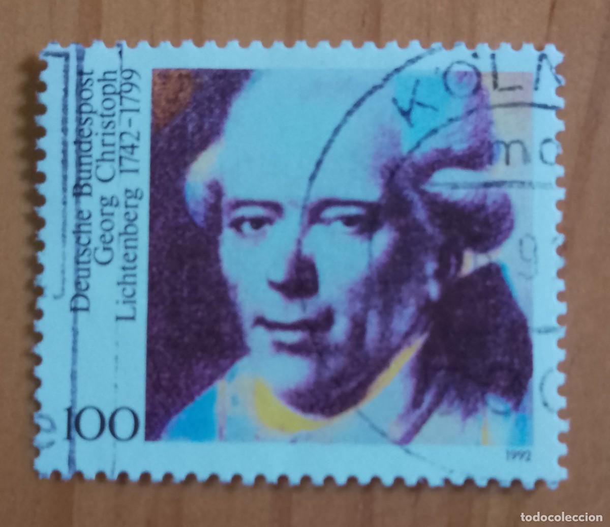 Sellos: ALEMANIA - V/F 100 - A&Ntilde;O 1992 - 250 ANIVERSARIO NACIMIENTO: GEORG C. LICHTENBERG 1742.1799