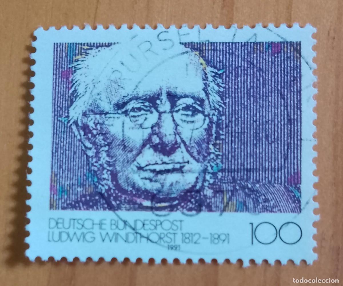 Sellos: ALEMANIA - V/F 100 - A&Ntilde;O 1991 - LUDWIG WINDTHORST 1812.1891 - YV 1342