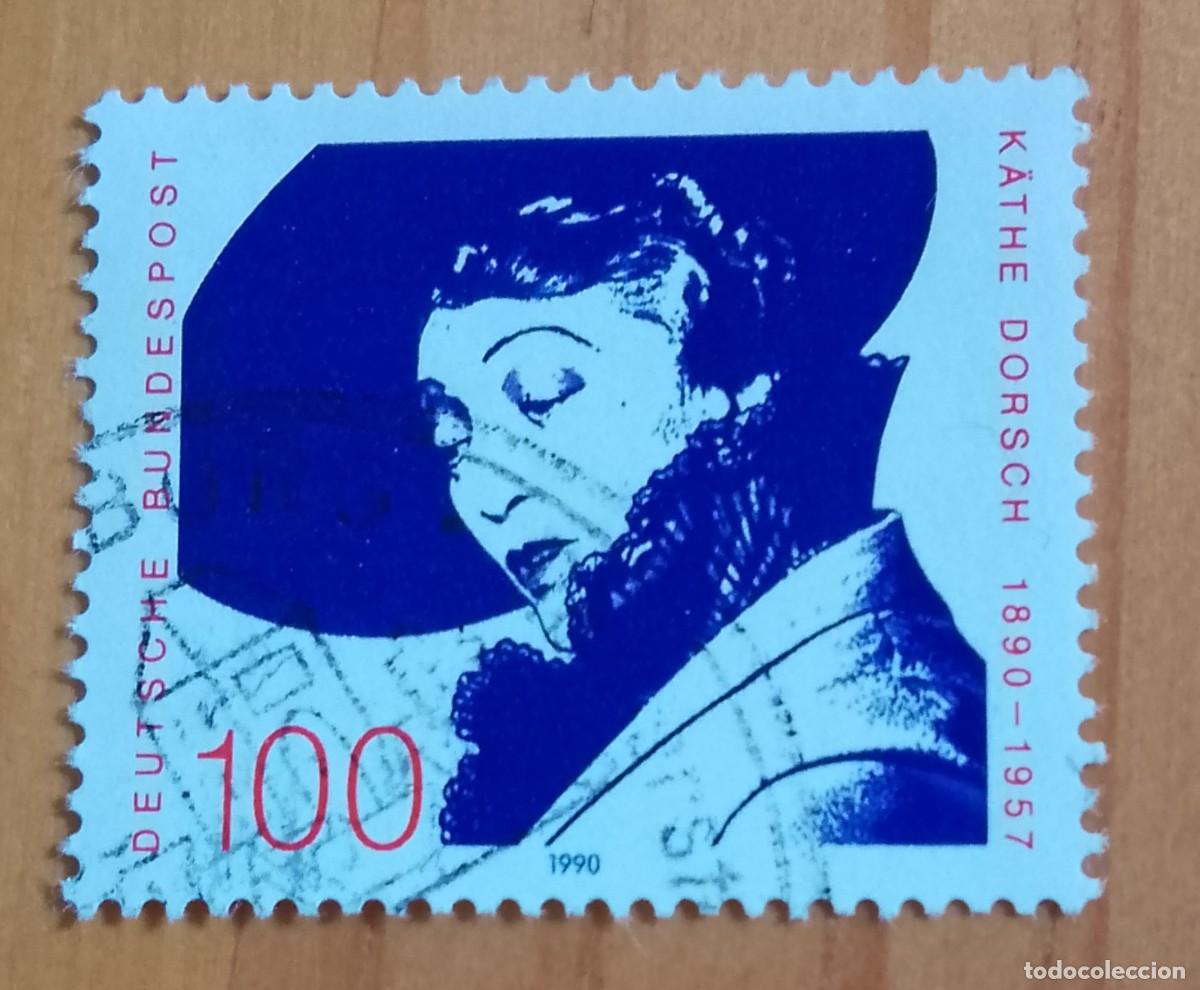 Sellos: ALEMANIA - V/F 100 - A&Ntilde;O 1990 - CENTENARIO NACIMIENTO DE KATHE DORSCH