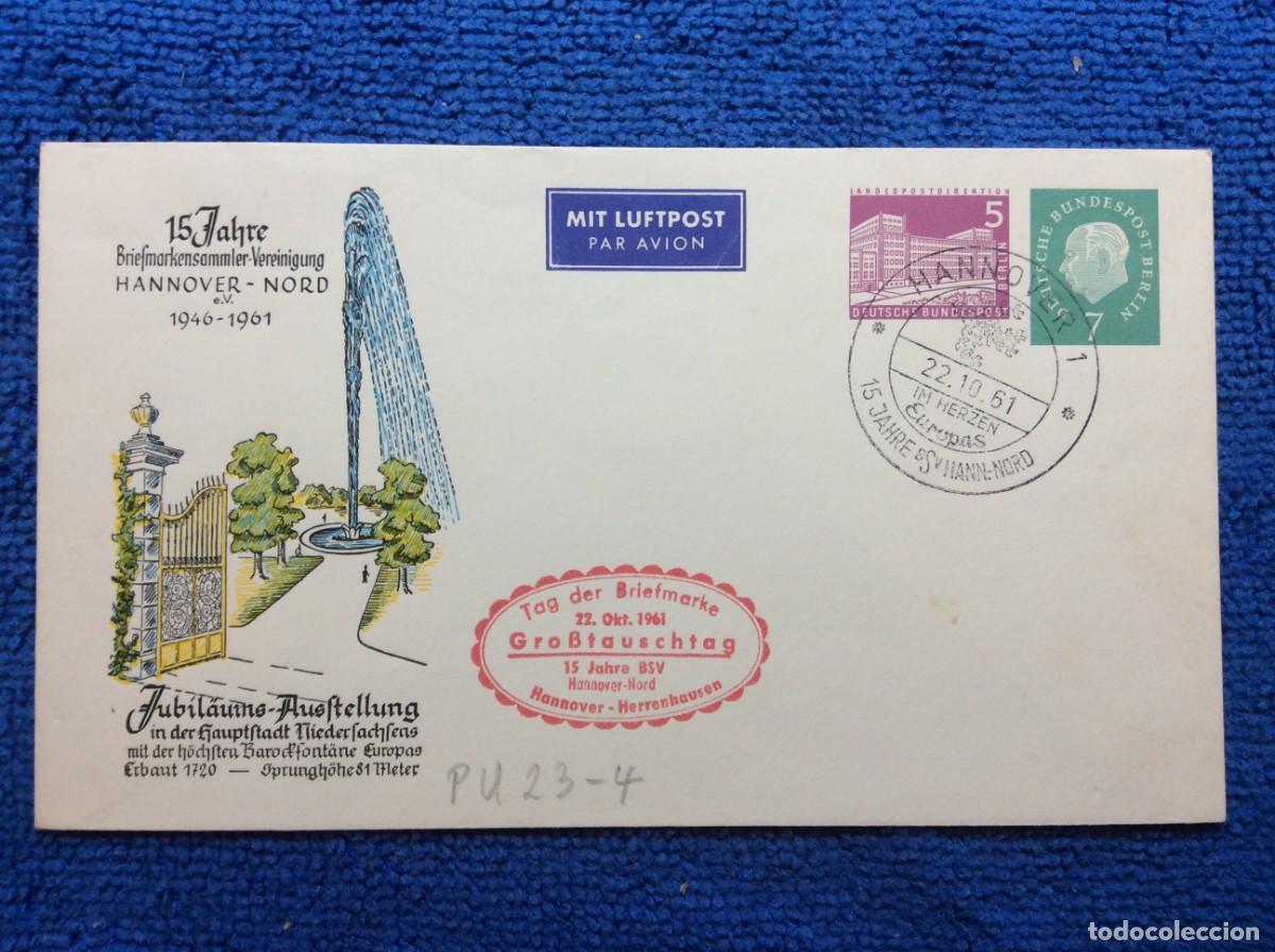 Sellos: ALEMANIA (BERL&Iacute;N). 1961 ENTERO POSTAL. MATASELLOS INTERESANTE (1DDI96)