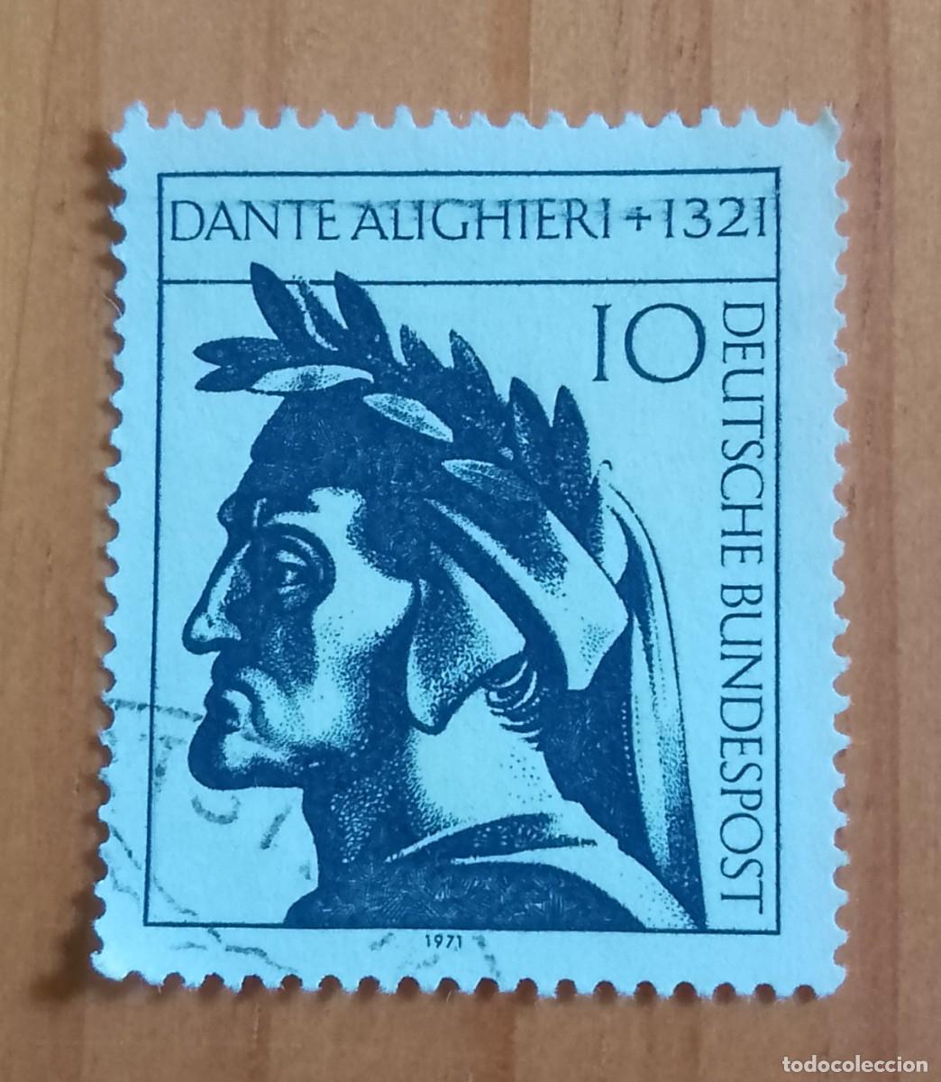Sellos: ALEMANIA - V/F 10 - A&Ntilde;O 1971 - 650&ordm; ANIVERSARIO DE LA MUERTE DE DANTE ALIGHIERI 1321