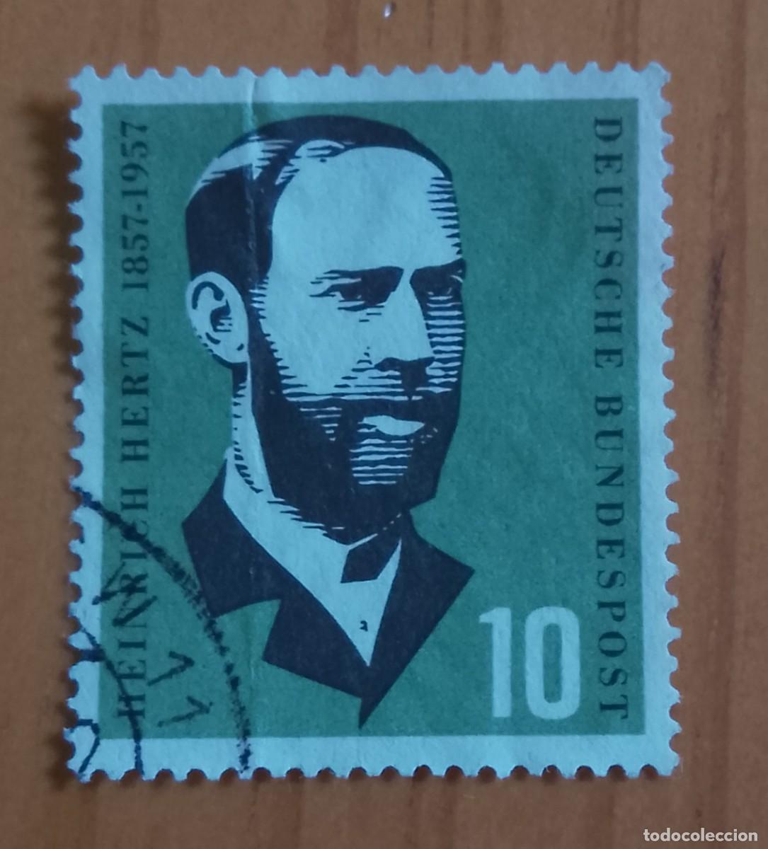 Sellos: ALEMANIA - V/F 10 - A&Ntilde;O 1957, CENTENARIO DEL NACIMIENTO DE HEINRICH HERTZ