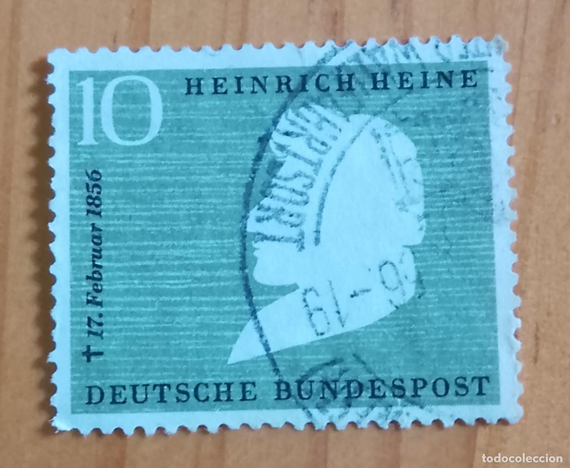 Sellos: ALEMANIA - V/F 10 - A&Ntilde;O 1956, HEINRICH HEINE - YV 103