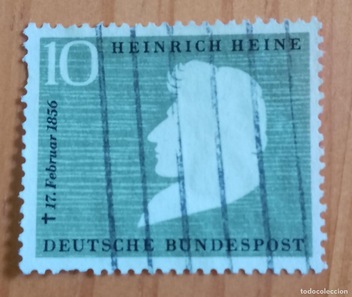 Sellos: ALEMANIA - V/F 10 - A&Ntilde;O 1956, HEINRICH HEINE - YV 103