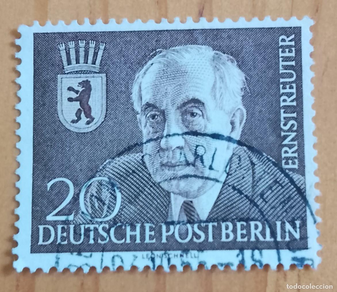 Sellos: ALEMANIA - V/F 20 - A&Ntilde;O 1954 - EN MEMORIA DEL PROFESOR DR. ERNS REUTER 1889.1953 - YV 103