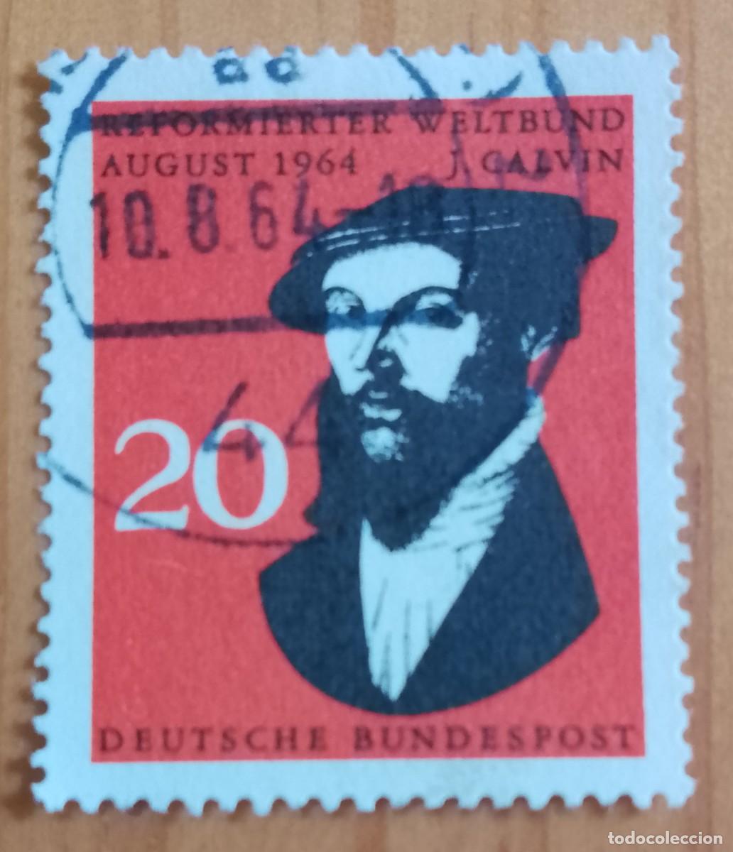 Sellos: ALEMANIA - V/F 20 - A&Ntilde;O 1964 - CONGRESO MUNDIAL IGLESIA REFORMISTA, RETRATO JUAN CALVINO - YV 2570