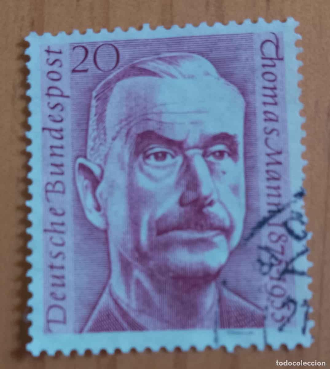 Sellos: ALEMANIA - V/F 20 - A&Ntilde;O 1956 - ANIVERSARIO MUERTE ESCRITOR THOMAS MANN 1875.1955