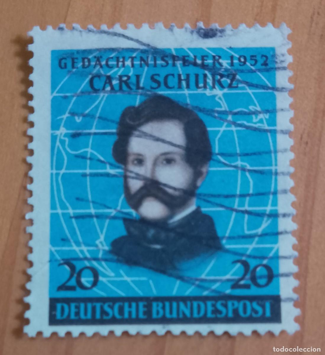 Sellos: ALEMANIA - V/F 20 - A&Ntilde;O 1951 - CARL SCHURZ