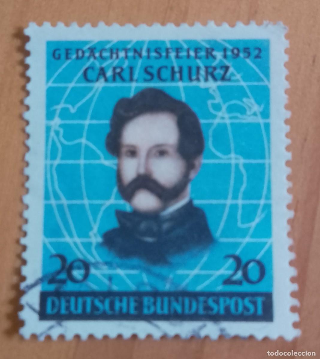 Sellos: ALEMANIA - V/F 20 - A&Ntilde;O 1951 - CARL SCHURZ
