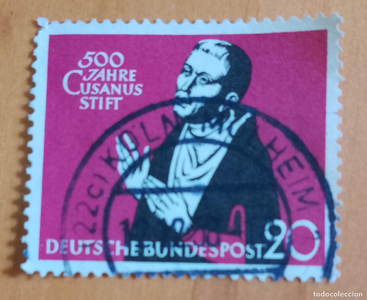 Sellos: ALEMANIA - V/F 20 - A&Ntilde;O 1958 - 500&ordm; ANIVERSARIO DEL HOSPICIO CUSANUES EN KUES - YV 172 -CON MAT. ID.