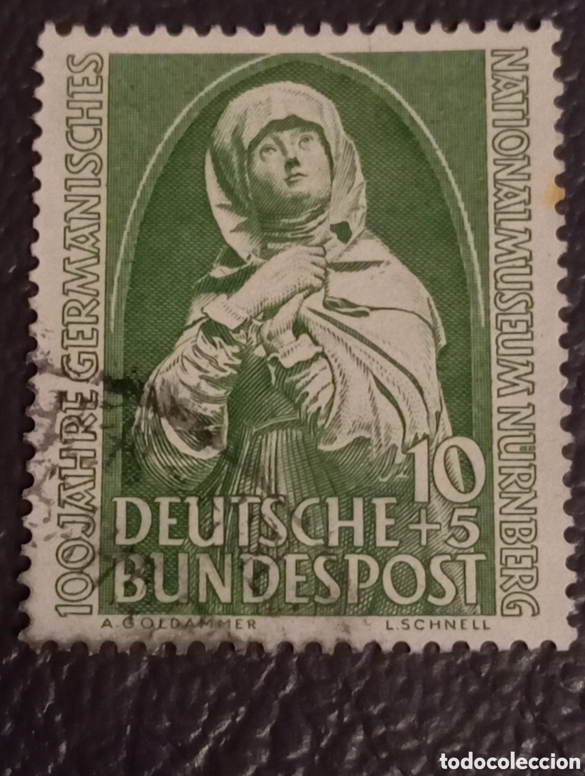 Sellos: Alemania RFA 1952 - 100 A&ntilde;os Museo N&uacute;remberg - Michel 151 Usado / Sello