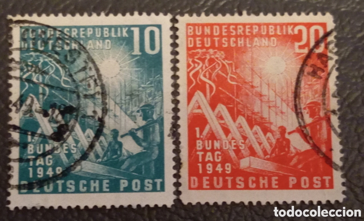 Sellos: Alemania Federal 1949 - Serie Completa Parlamento Michel 111-112 Usada