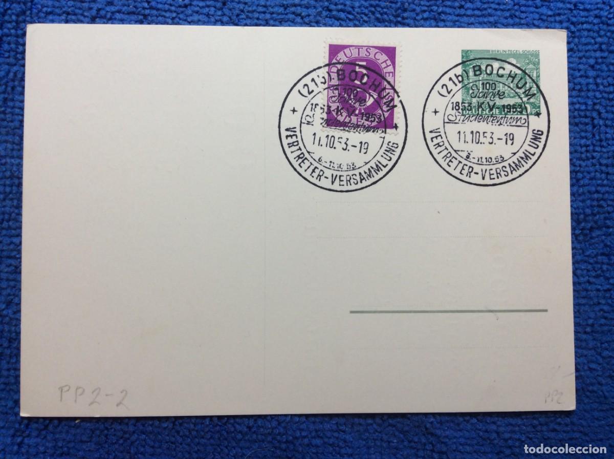 Sellos: ALEMANIA (BERL&Iacute;N). 1953 ENTERO POSTAL. MATASELLOS INTERESANTE (1DDF72)