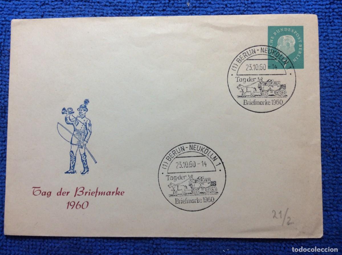 Sellos: ALEMANIA (BERL&Iacute;N). 1960 ENTERO POSTAL. MATASELLOS INTERESANTE (1DDF81)