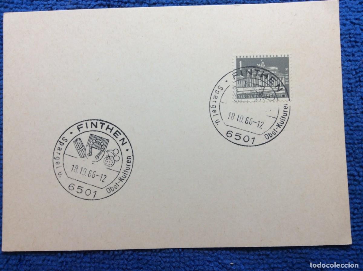 Sellos: ALEMANIA (BERL&Iacute;N). 1966 DOCUMENTO CONMEMORATIVO. MATASELLOS INTERESANTE (1DDF83)