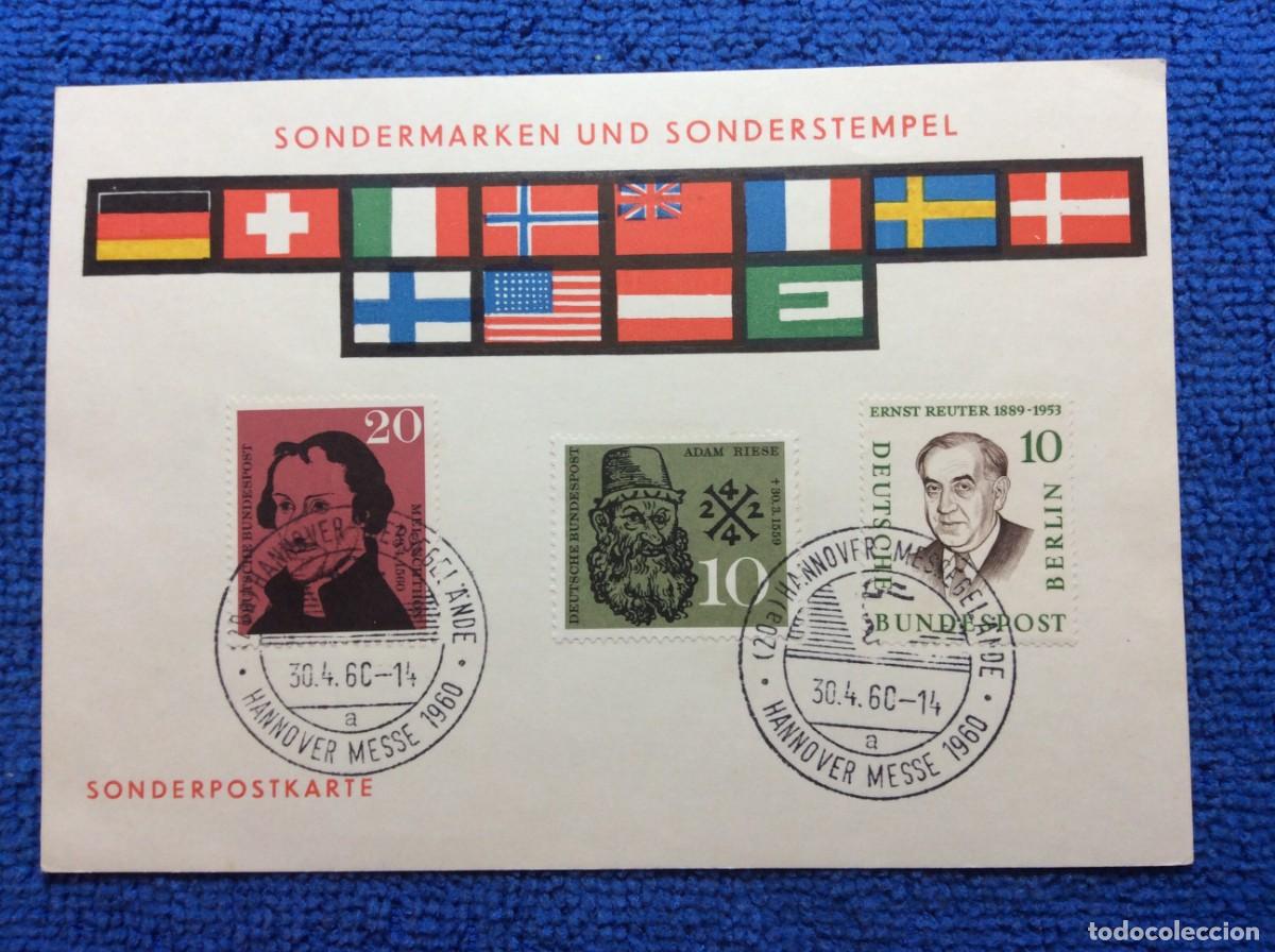 Sellos: ALEMANIA. 1960 TARJETA CONMEMORATIVA. MATASELLOS INTERESANTE (1DDF87)
