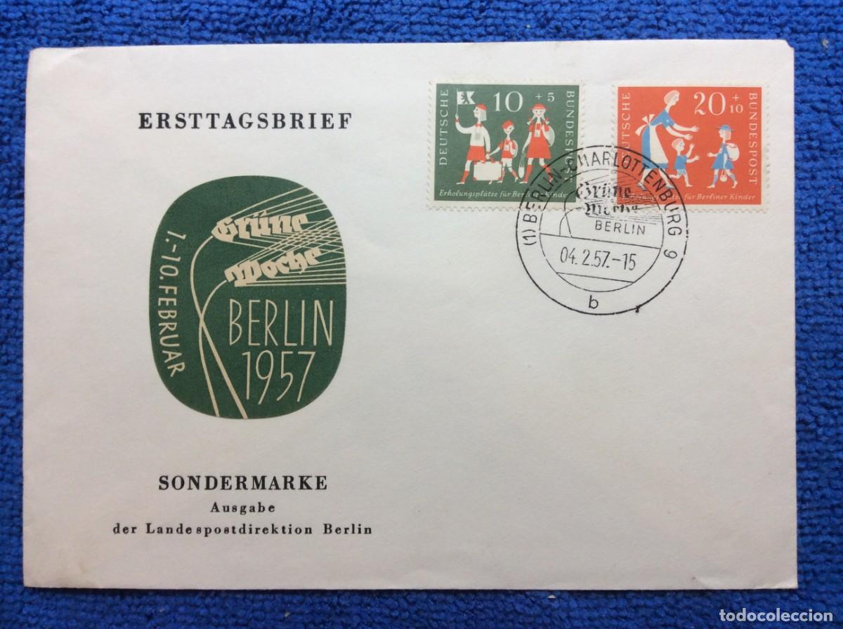 Sellos: ALEMANIA. 1957 SOBRE CONMEMORATIVO. MATASELLOS INTERESANTE (1DDF88)