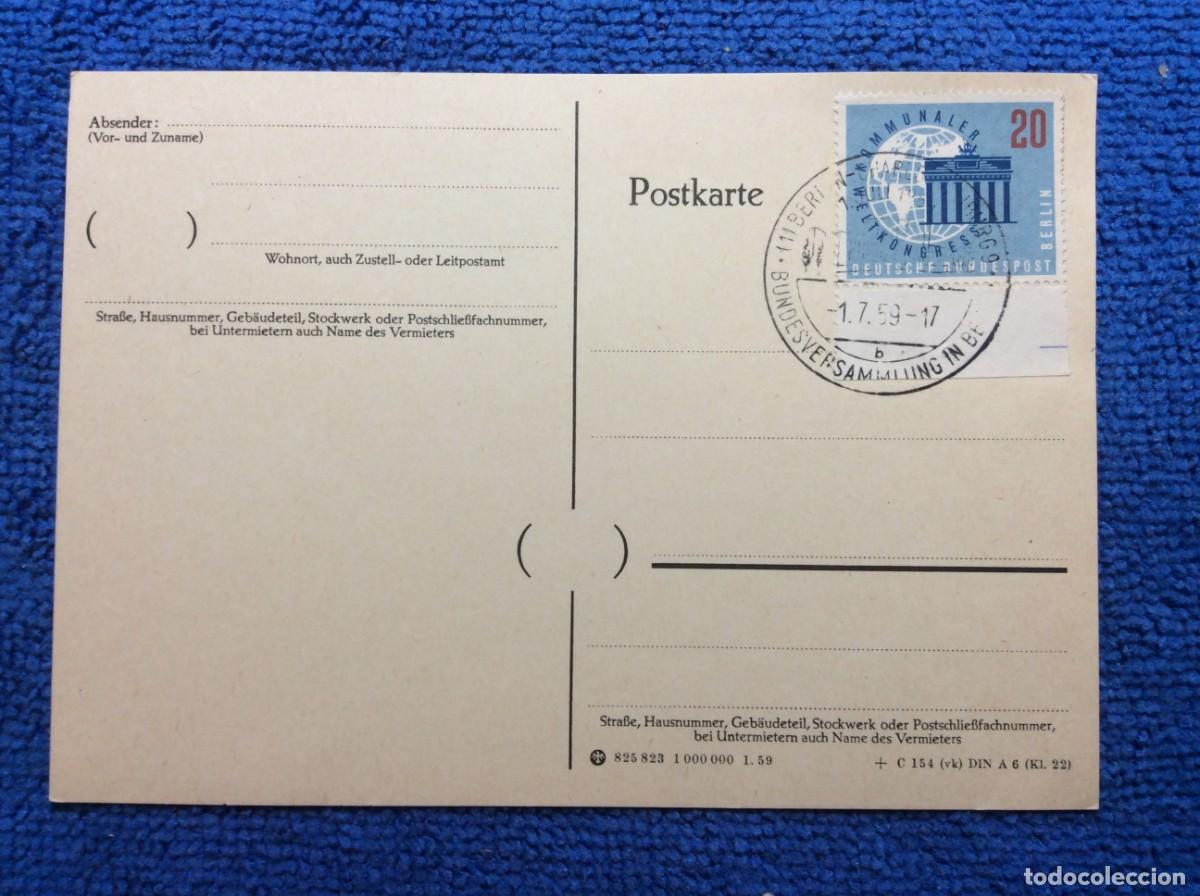 Sellos: ALEMANIA (BERL&Iacute;N). 1959 TARJETA CONMEMORATIVA. MATASELLOS INTERESANTE (1DDF91)