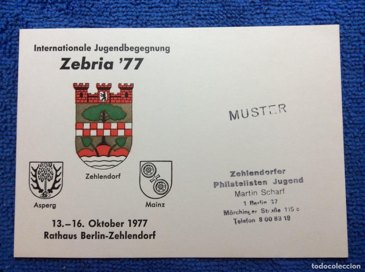 Sellos: ALEMANIA. 1977 TARJETA CONMEMORATIVA. MUESTRA (MUSTER) (1DDF93)