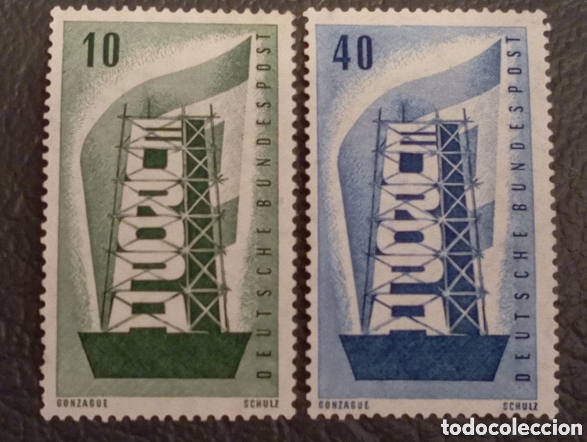 Sellos: Alemania 1956 Europa CEPT Mi. 241-242 Serie Completa MNH