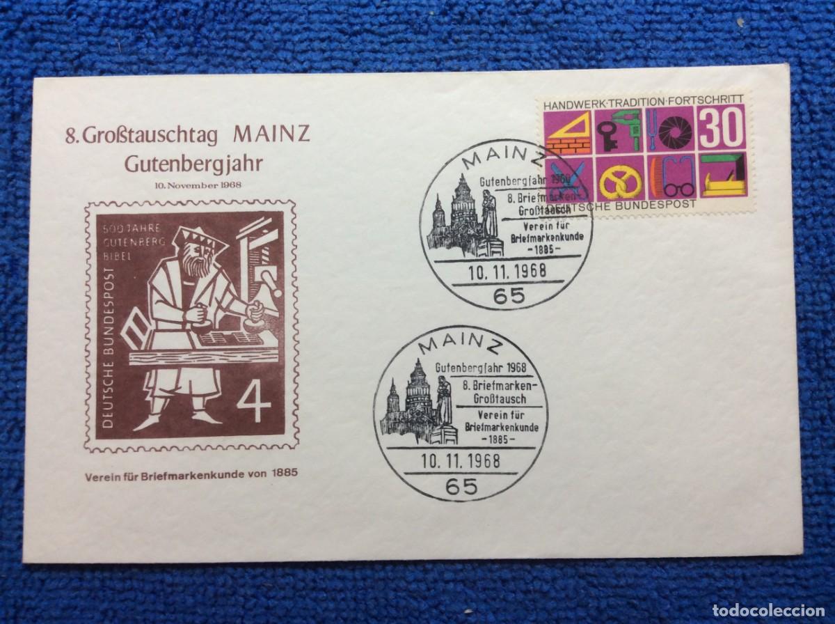 Sellos: ALEMANIA. 1968 SOBRE CONMEMORATIVO. MATASELLOS INTERESANTE (1DDM03)
