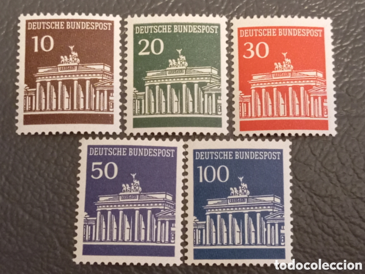 Sellos: Alemania RFA 1966 - Serie Completa Puerta Brandeburgo Mi# 506-510 MNH**