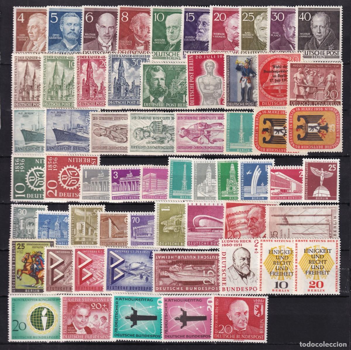 Sellos: Berl&iacute;n 1952-1957 Conjunto de series completas, [SIN FIJASELLOS.]