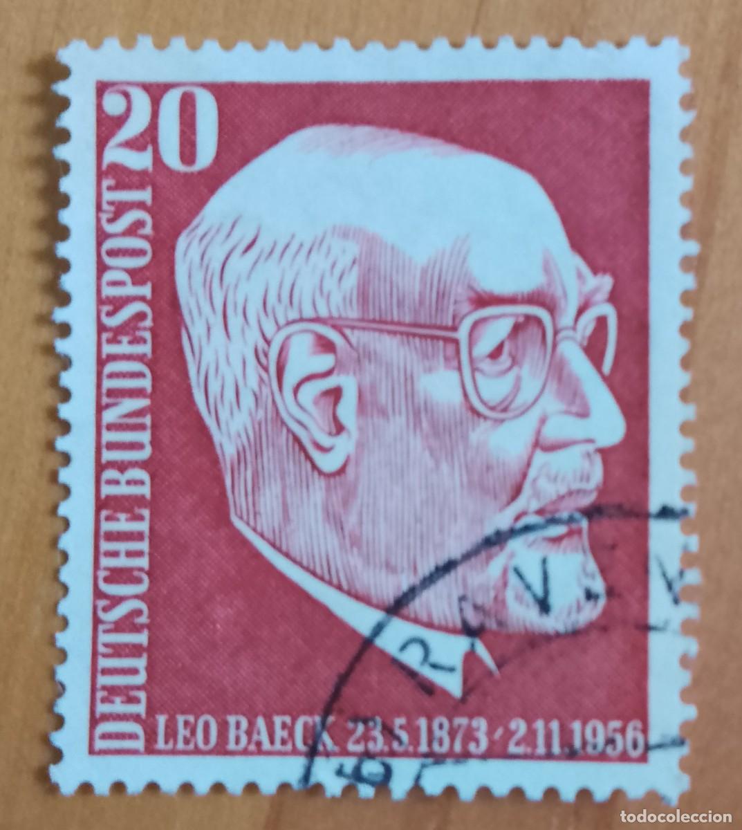 Sellos: ALEMANIA - V/F 20 - A&Ntilde;O 1957 - ANIVERSARIO DE LA MUERTE DEL TE&Oacute;LOGO LEO BAECK - YV 152