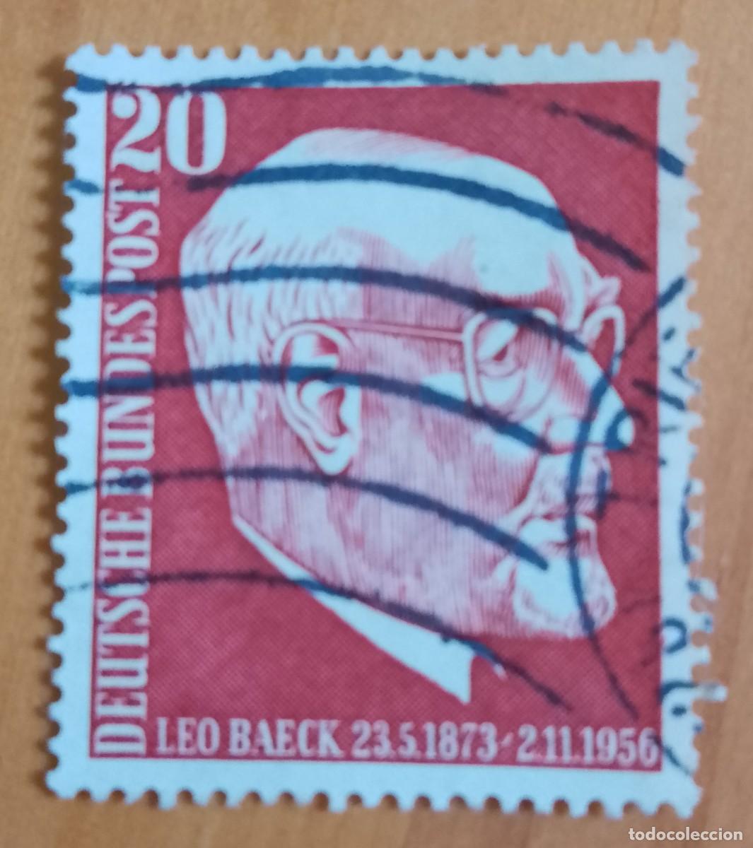 Sellos: ALEMANIA - V/F 20 - A&Ntilde;O 1957 - ANIVERSARIO DE LA MUERTE DEL TE&Oacute;LOGO LEO BAECK - YV 152
