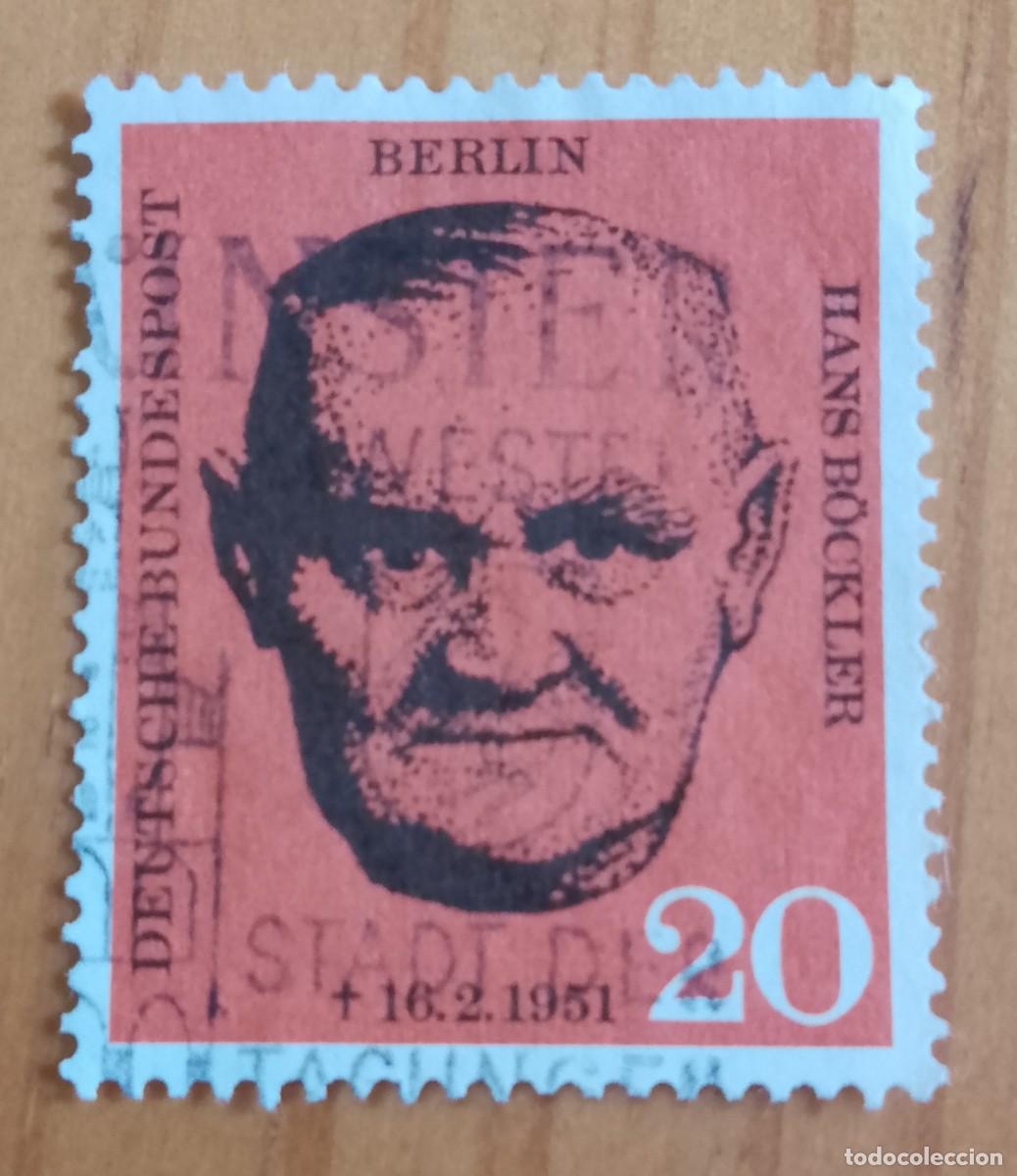 Sellos: ALEMANIA - V/F 20 - A&Ntilde;O 1961 - HANS B&Ouml;CKLER, SINDICALISTA - YV 176