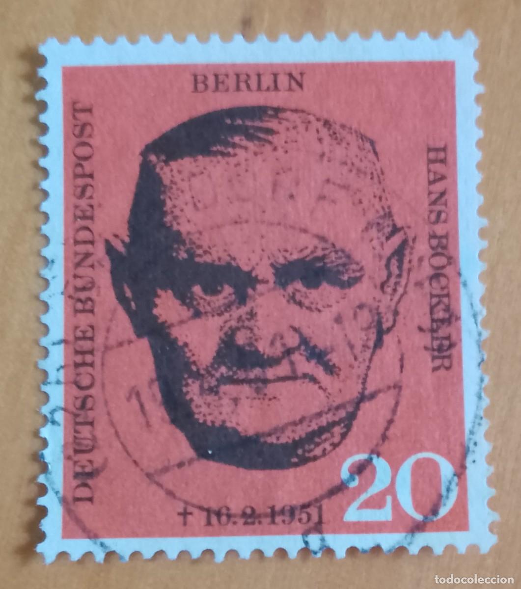 Sellos: ALEMANIA - V/F 20 - A&Ntilde;O 1961 - HANS B&Ouml;CKLER, SINDICALISTA - YV 176
