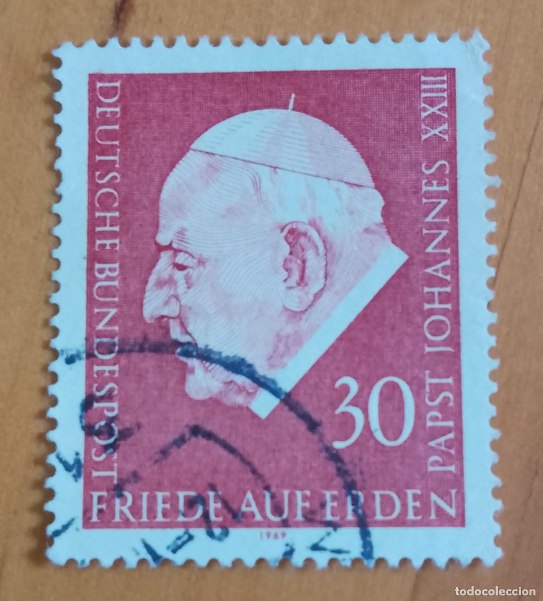 Sellos: ALEMANIA - V/F 30 - A&Ntilde;O 1969 - PAPA JUAN XXIII - YV 467