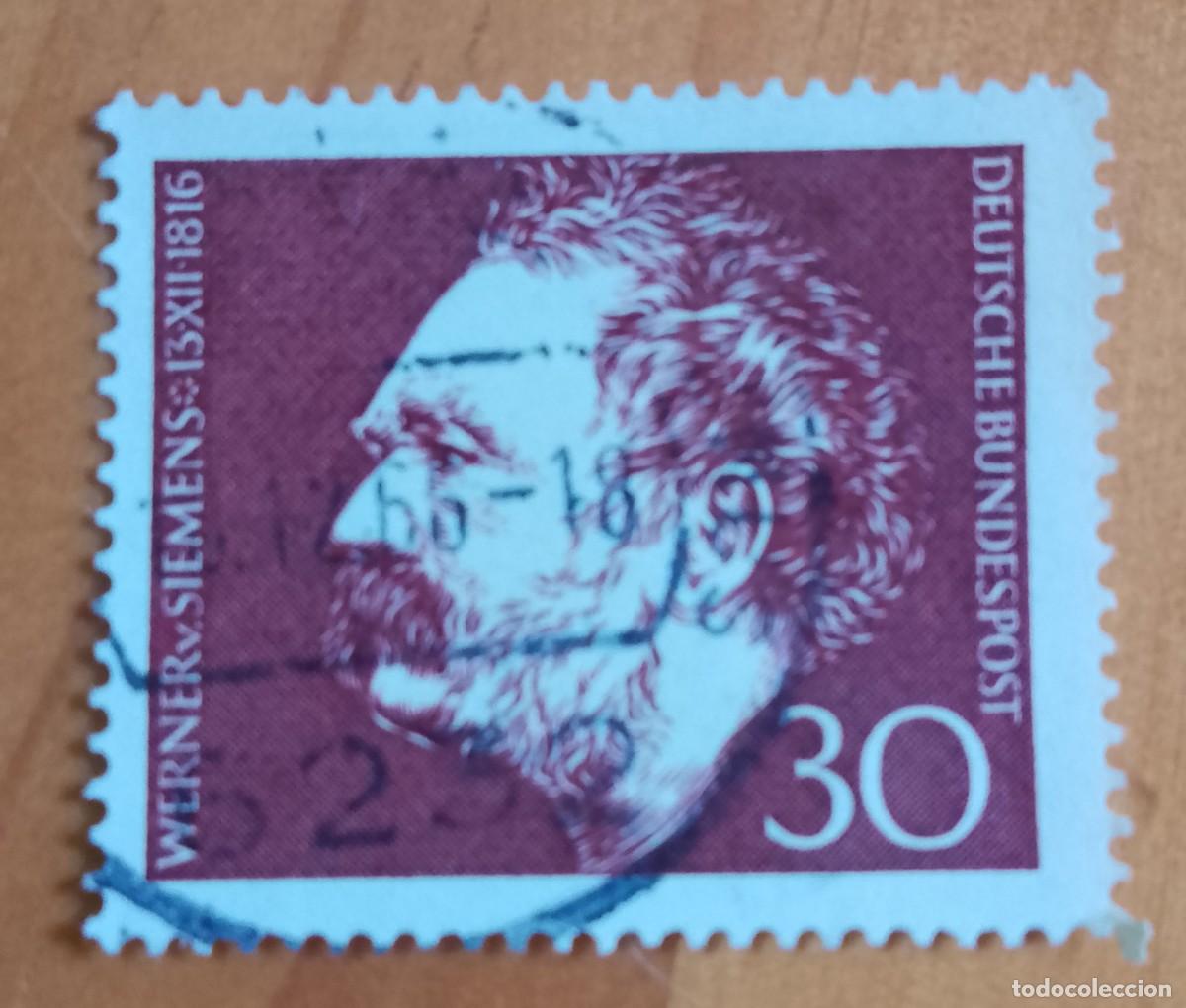 Sellos: ALEMANIA - V/F 30 - A&Ntilde;O 1966 - WERNER V. SIEMENS 13.XII.1816