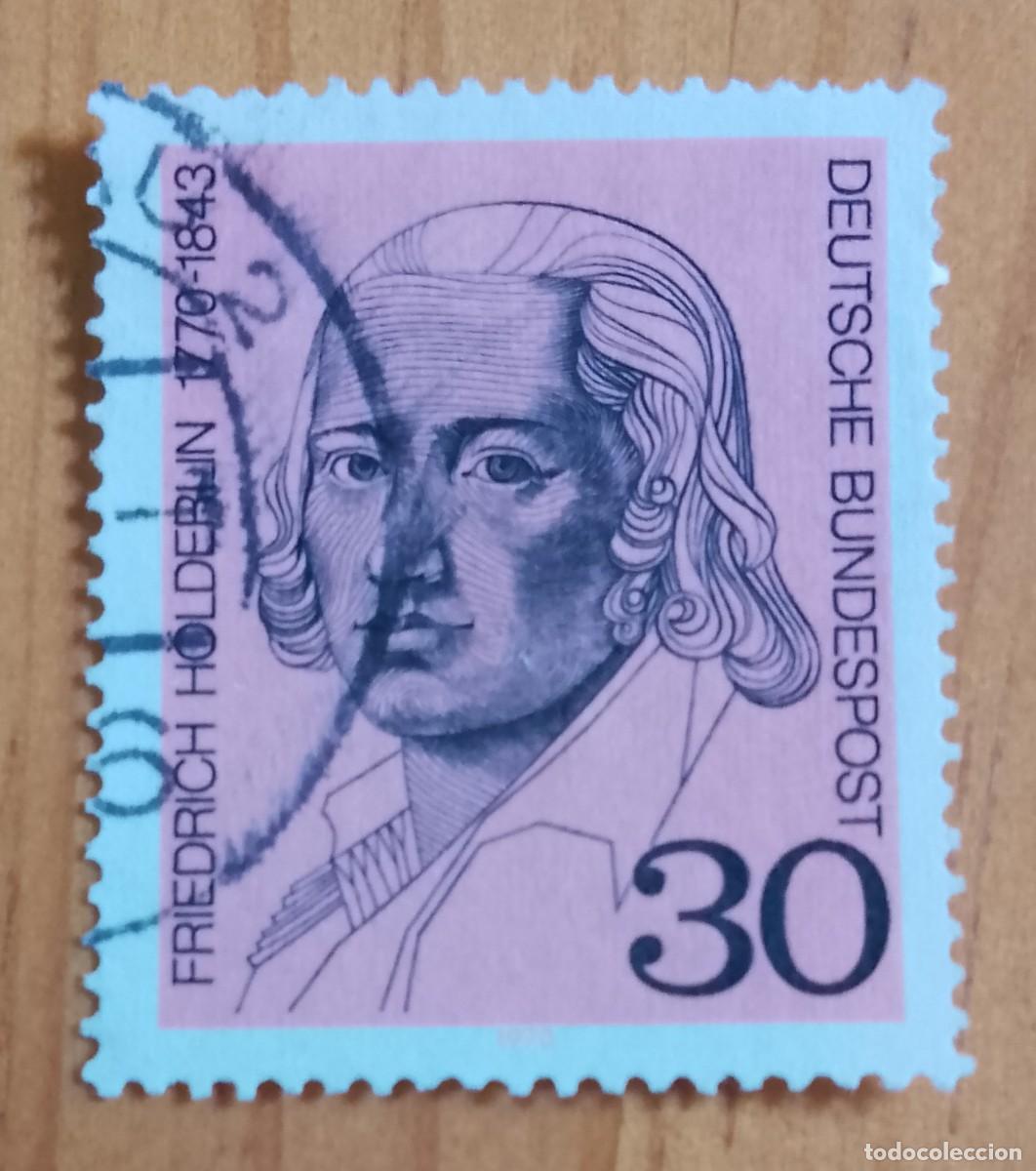 Sellos: ALEMANIA - V/F 30 - A&Ntilde;O 1970 - FRIEDRICH HOLDERLIN, POETA - YV 481