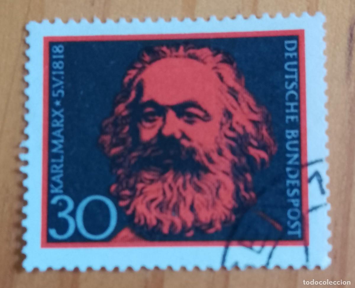 Sellos: ALEMANIA - V/F 30 - A&Ntilde;O 1968 - CL ANIVERSARIO DEL NACIMIENTO DE KARL MARX 5.V.1818 - YV 425