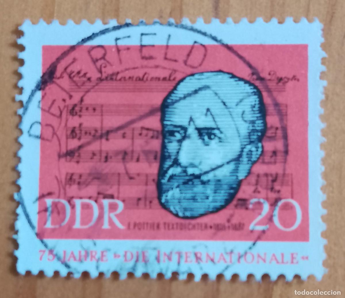 Sellos: ALEMANIA, DDR -V/F 20 - EUGENE POTTIER 1816.1887, AUTOR DEL HIMNO DE LA INTERNACIONAL
