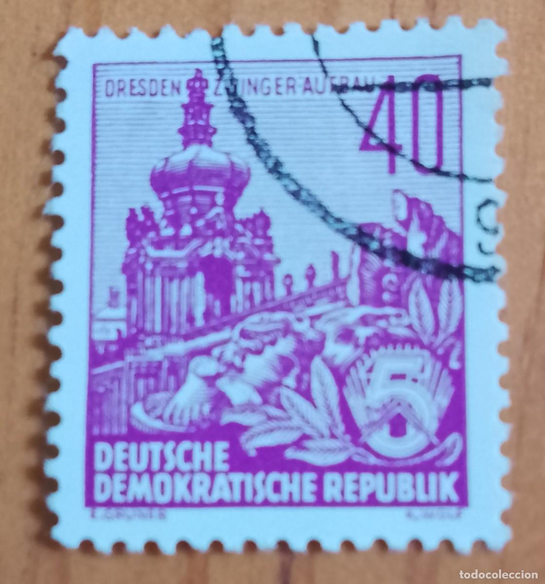 Sellos: ALEMANIA, DDR -V/F 40 - DRESDE, ZWIGER, AUFBAU, PALACIO