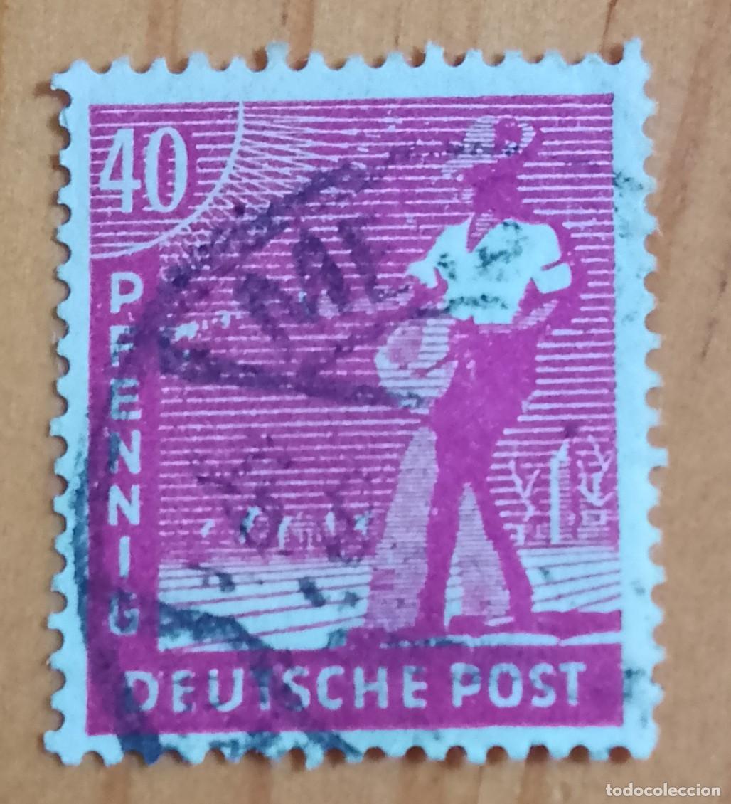 Sellos: ALEMANIA - V/F 40 PFENNIG - A&Ntilde;O 1946 - OFICIOS, SEMBRADOR