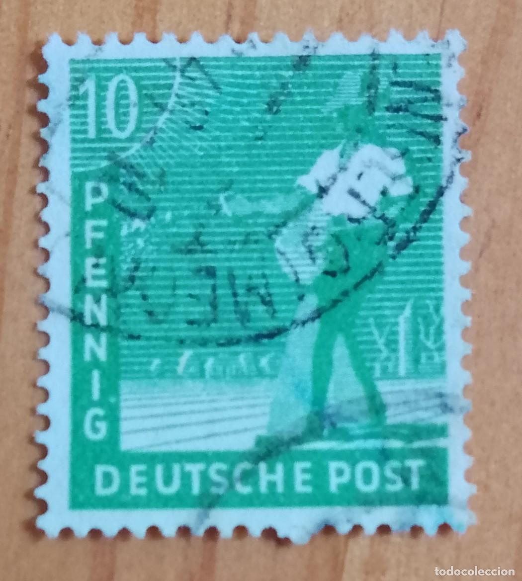 Sellos: ALEMANIA - V/F 10 PFENNIG - A&Ntilde;O 1946 - OFICIOS, SEMBRADOR