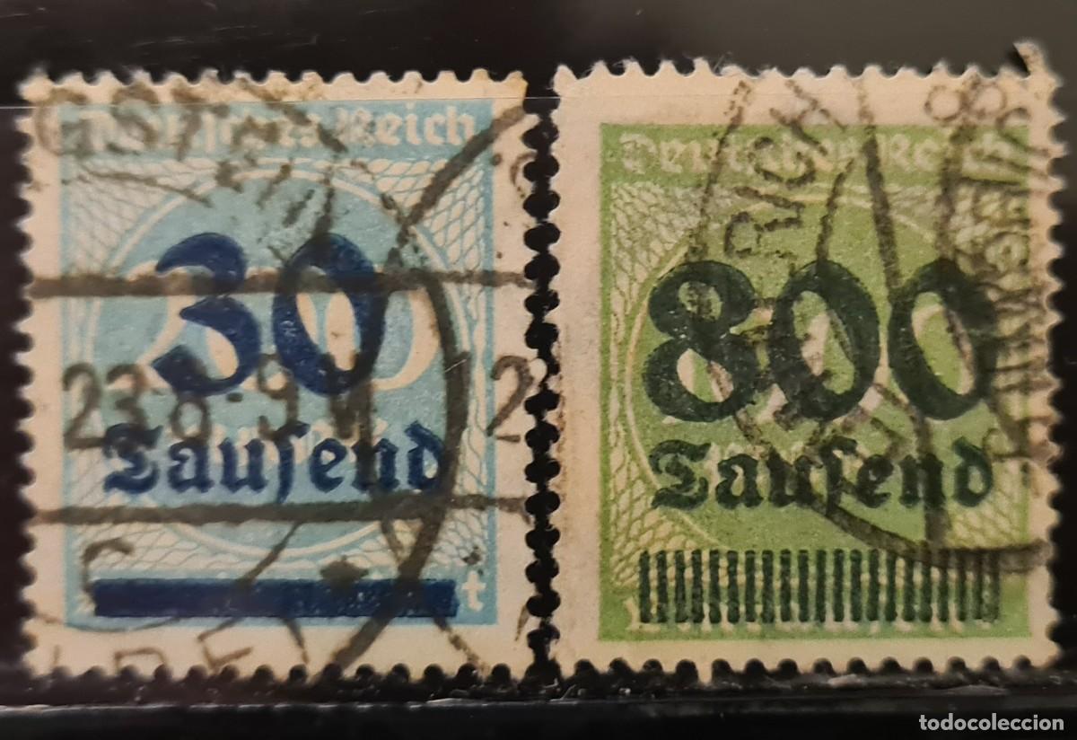 Sellos: Serie de sellos usados de Alemania 1923: sobrecargados