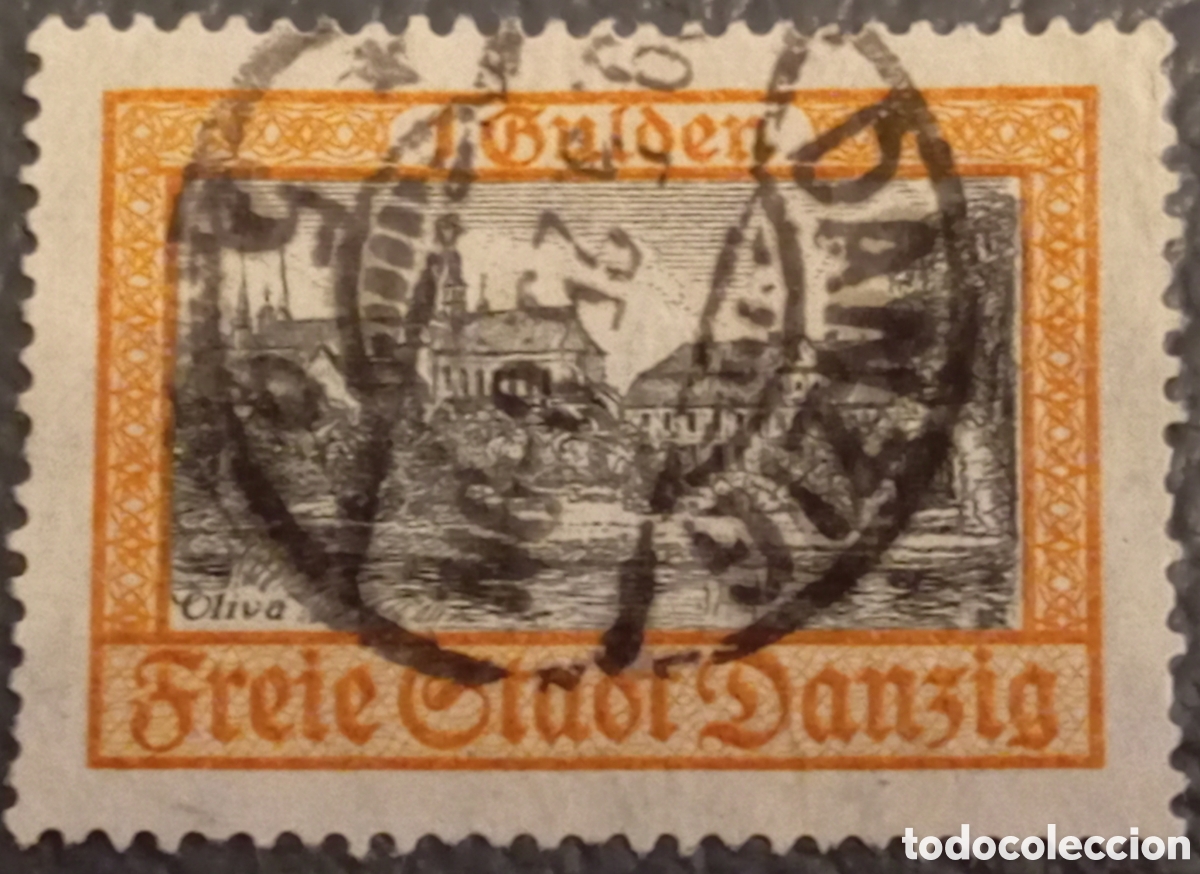 Sellos: Sello Danzig / Gdansk 1925 - 1 Gulden (Oliva) - Michel 212 Matasellado