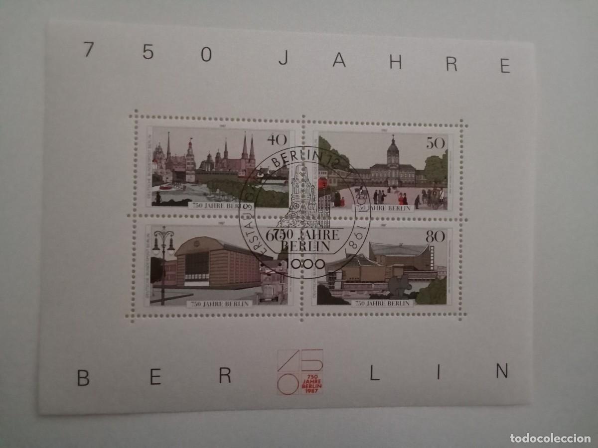Sellos: ALEMANIA, HOJITA NUEVA 750 JHARE BERLIN A&Ntilde;O 1987. 750 A&Ntilde;OS DE LA FUNDACI&Oacute;N DE BERLIN.