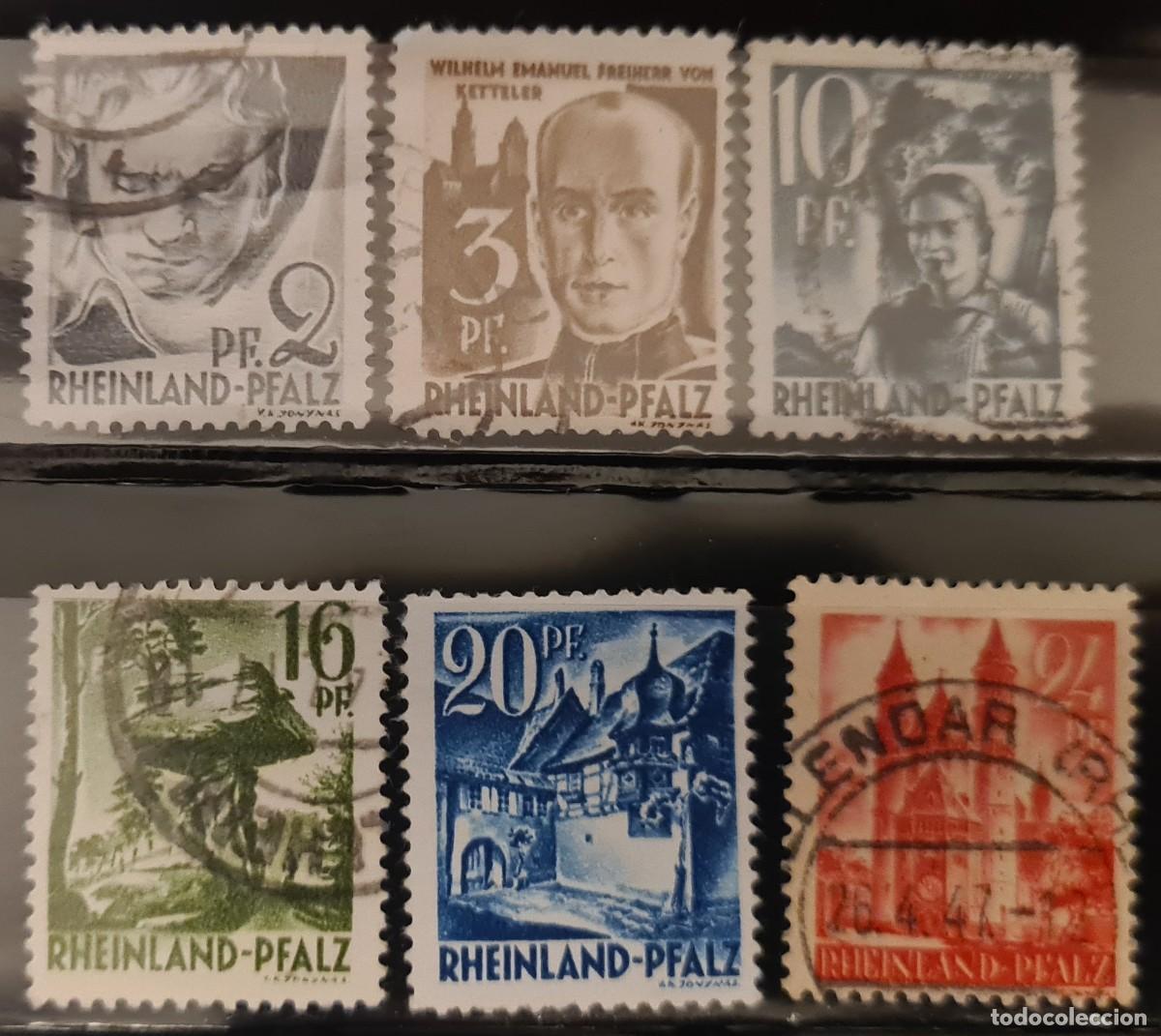 Sellos: Serie de sellos usados de Renania-Palatinado 1947-48